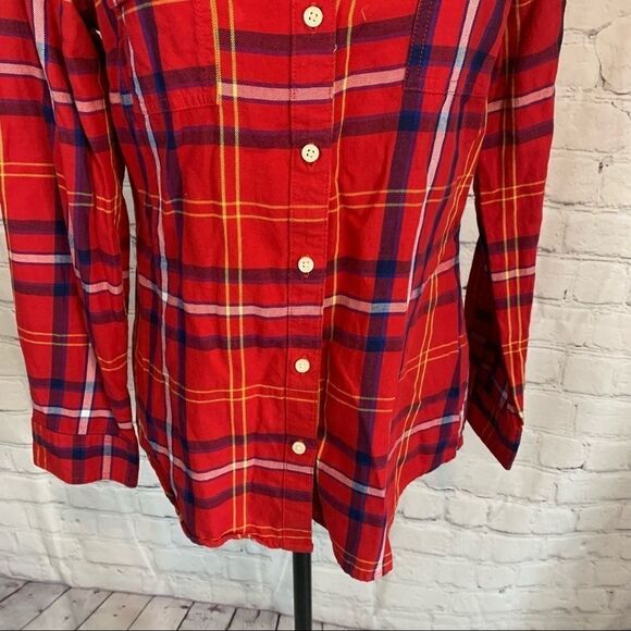 Old Navy Women Red Long Sleeve Button-Down Shirt XS - Picture 3 of 8